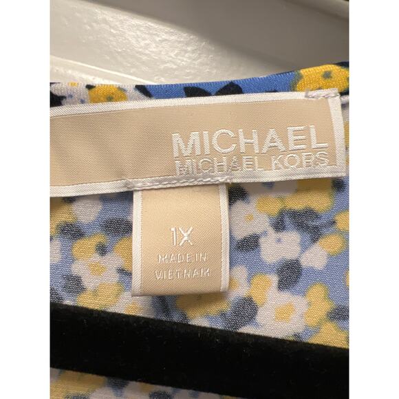Michael Michael Kors Women’s Short Sleeve Floral Print Mini Dress Size 1X Multi - Picture 2 of 3